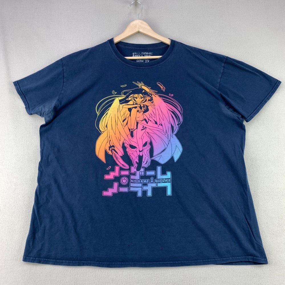 Sentai No Game No Life T-Shirt Mens 2XL Blue Anime Graphic Loot Crate Exclusive